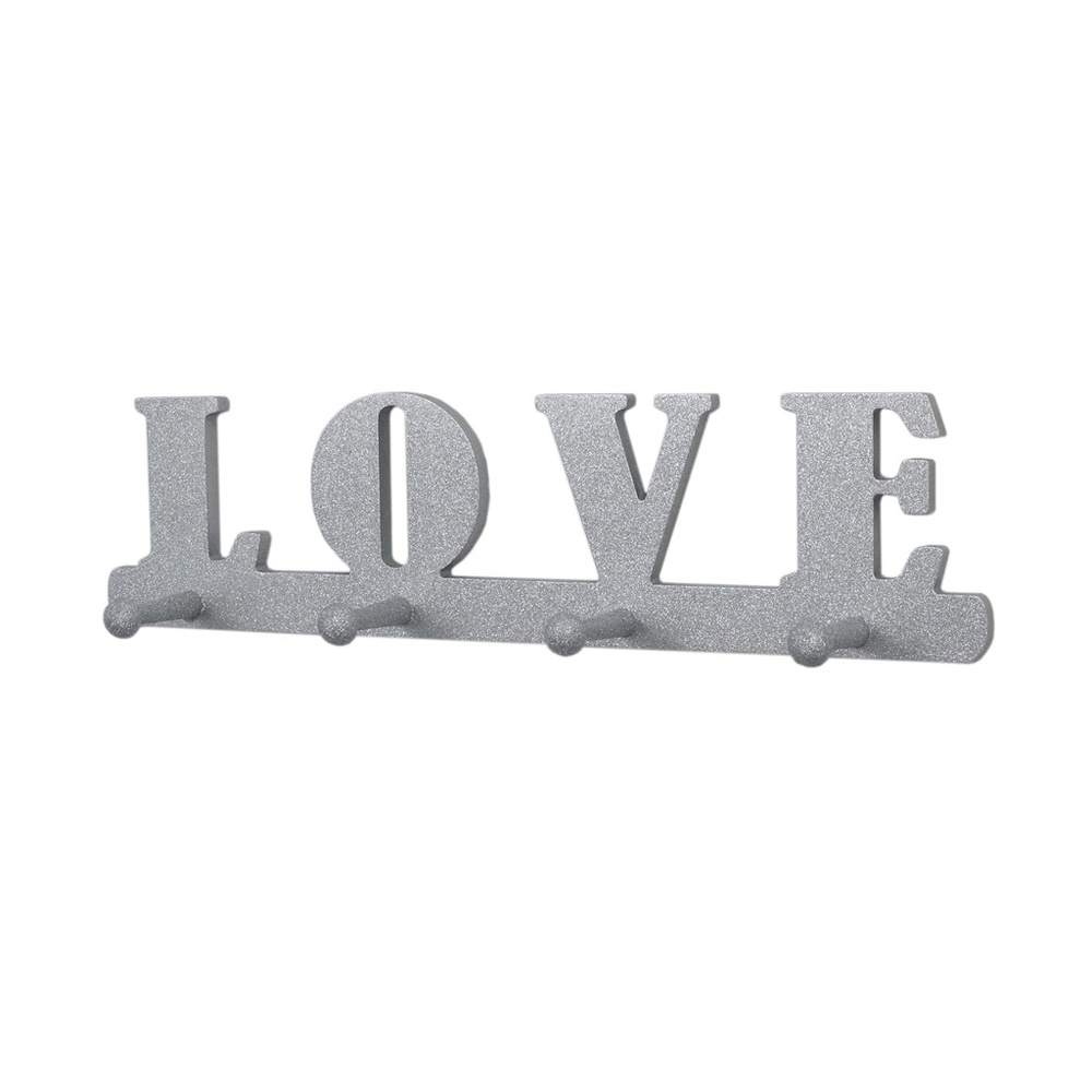 Nojo Silver Metallic "love" Wall Hanging With Pegs